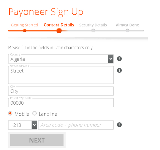 payoneer kaart aanvragen contact details